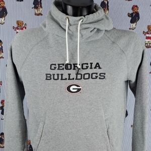 Nike Georgia Bulldogs spell out swoosh logo cowlneck womens gray LG hoodie